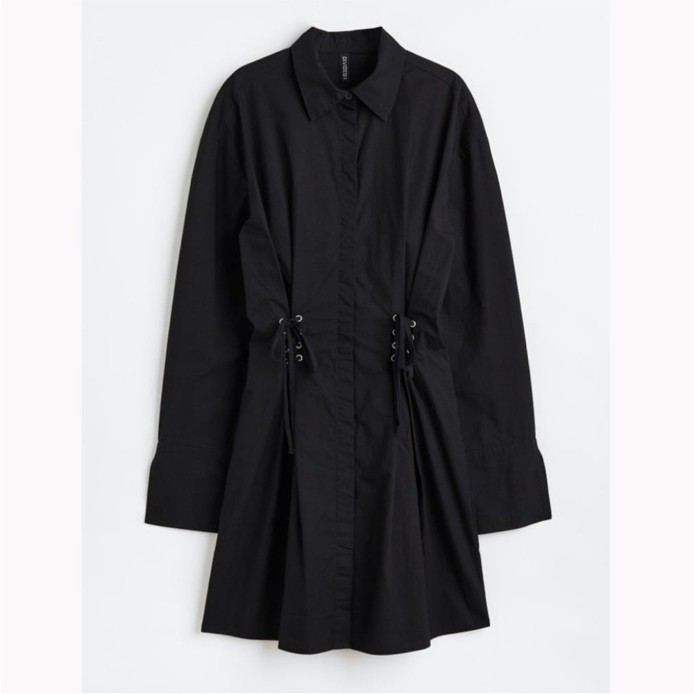 H&M SHIRT DRESS WITH LACING size XS